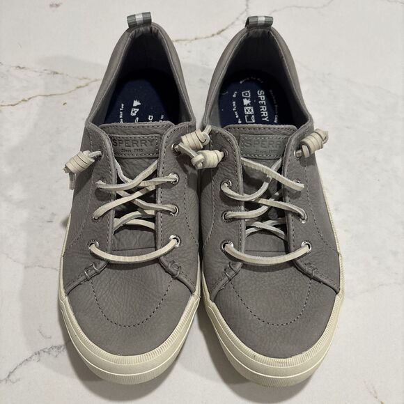 Sperry - Crest Vibe Washable Leather Slip-On Sneakers - Grey - 8.5  STS82398 - Picture 2 of 10